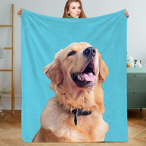 Christmas Gift Custom Photo Blankets Custom Cat Dog Photo Blankets Fleece Throw Christmas Blanket