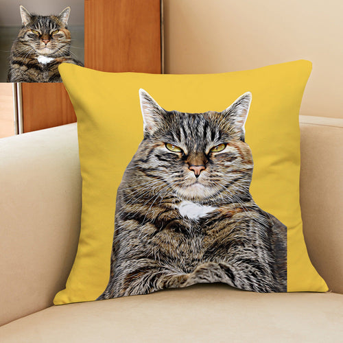 Custom Pet Photo Pillow Decorative Cushion Cover Pet Portrait Pillow Decorative Throw Pillows