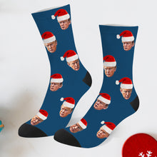 Load image into Gallery viewer, Trump Christmas socks Trump Photo Socks Trump Face socks Trump Christmas Santa Socks