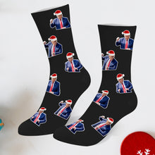 Load image into Gallery viewer, Trump Christmas socks Trump Photo Socks Trump Face socks Trump Christmas Santa Socks