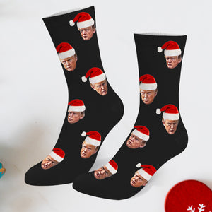 Trump Christmas socks Trump Photo Socks Trump Face socks Trump Christmas Santa Socks