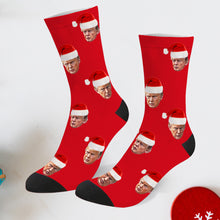 Load image into Gallery viewer, Trump Christmas socks Trump Photo Socks Trump Face socks Trump Christmas Santa Socks