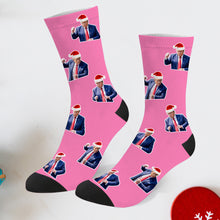 Load image into Gallery viewer, Trump Christmas socks Trump Photo Socks Trump Face socks Trump Christmas Santa Socks