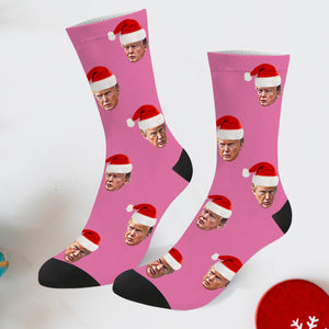 Trump Christmas socks Trump Photo Socks Trump Face socks Trump Christmas Santa Socks