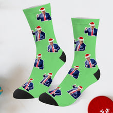 Load image into Gallery viewer, Trump Christmas socks Trump Photo Socks Trump Face socks Trump Christmas Santa Socks