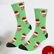 Load image into Gallery viewer, Trump Christmas socks Trump Photo Socks Trump Face socks Trump Christmas Santa Socks