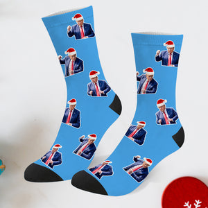 Trump Christmas socks Trump Photo Socks Trump Face socks Trump Christmas Santa Socks