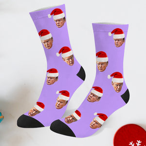 Trump Christmas socks Trump Photo Socks Trump Face socks Trump Christmas Santa Socks