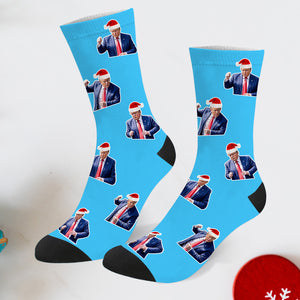 Trump Christmas socks Trump Photo Socks Trump Face socks Trump Christmas Santa Socks