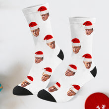 Load image into Gallery viewer, Trump Christmas socks Trump Photo Socks Trump Face socks Trump Christmas Santa Socks