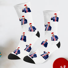 Load image into Gallery viewer, Trump Christmas socks Trump Photo Socks Trump Face socks Trump Christmas Santa Socks