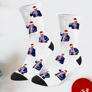 Trump Christmas socks Trump Photo Socks Trump Face socks Trump Christmas Santa Socks