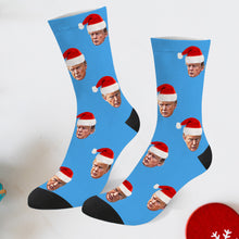 Load image into Gallery viewer, Trump Christmas socks Trump Photo Socks Trump Face socks Trump Christmas Santa Socks