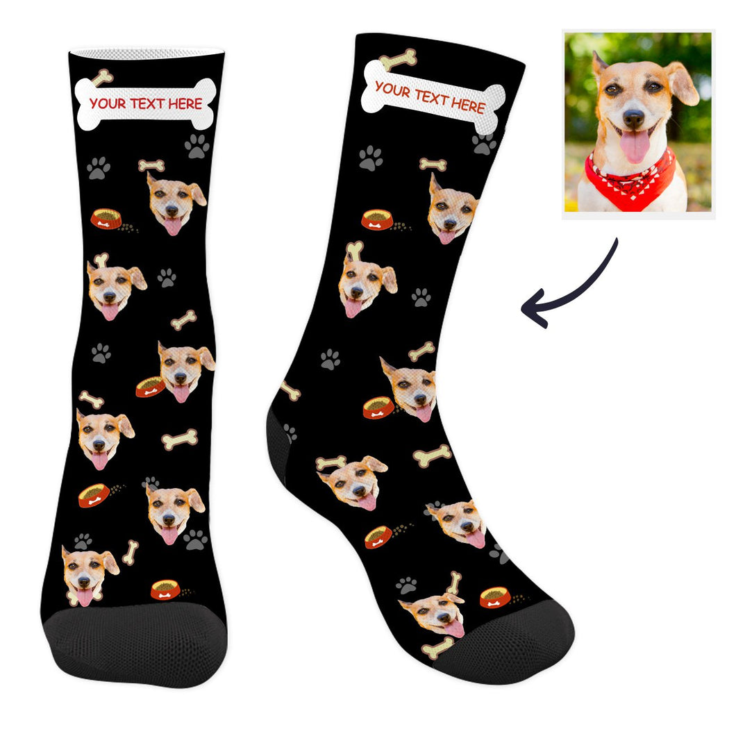 Dog Face Socks Dog Socks Custom Dog Photo Socks with Text Christmas Gift