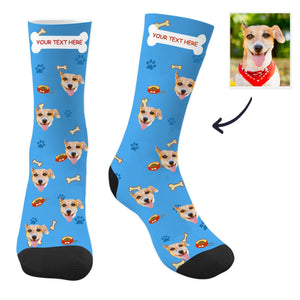 Dog Face Socks Dog Socks Custom Dog Photo Socks with Text Christmas Gift