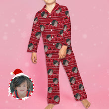 Load image into Gallery viewer, Kids&#39; Christmas Pajamas with Face Kids Custom Christmas Pajamas Custom Pajamas for Kids