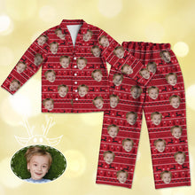 Load image into Gallery viewer, Kids&#39; Christmas Pajamas with Face Kids Custom Christmas Pajamas Custom Pajamas for Kids