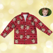 Load image into Gallery viewer, Kids&#39; Christmas Pajamas with Face Kids Custom Christmas Pajamas Custom Pajamas for Kids