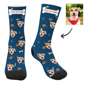 Dog Face Socks Dog Socks Custom Dog Photo Socks with Text Christmas Gift