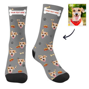 Dog Face Socks Dog Socks Custom Dog Photo Socks with Text Christmas Gift