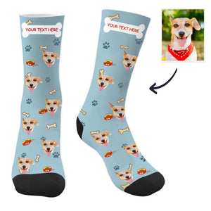 Dog Face Socks Dog Socks Custom Dog Photo Socks with Text Christmas Gift