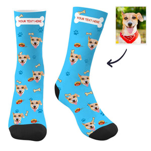 Dog Face Socks Dog Socks Custom Dog Photo Socks with Text Christmas Gift