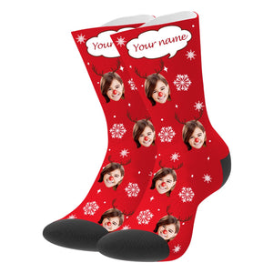 Custom Christmas Socks with Text Custom Socks Custom Photo Socks