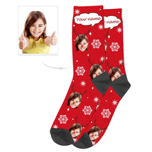 Load image into Gallery viewer, Custom Christmas Socks with Text Custom Socks Custom Photo Socks