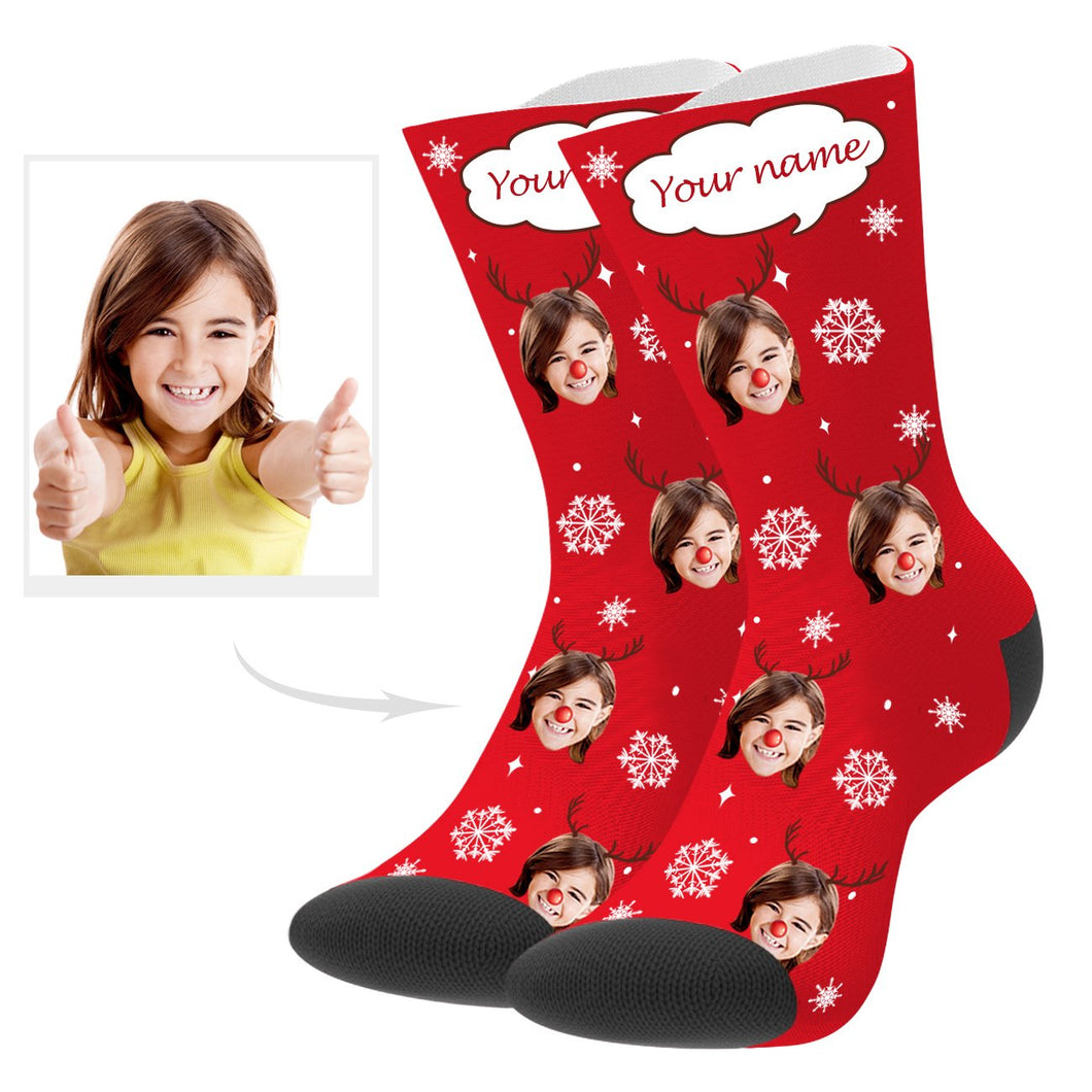 Custom Christmas Socks with Text Custom Socks Custom Photo Socks