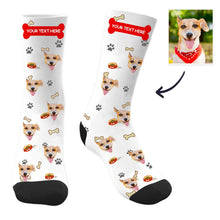 Load image into Gallery viewer, Dog Face Socks Dog Socks Custom Dog Photo Socks with Text Christmas Gift