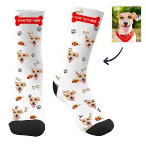 Dog Face Socks Dog Socks Custom Dog Photo Socks with Text Christmas Gift