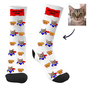 Cat Socks Custom Cat Photo Socks with Text